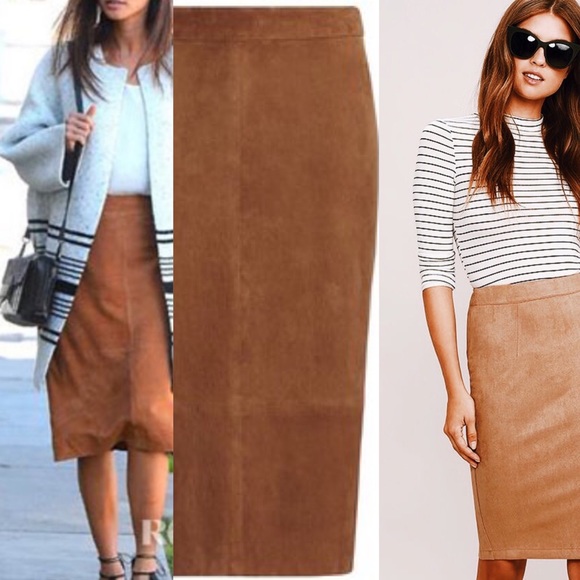 phoenix Dresses & Skirts - 🌟VINTAGE🌟Brown Suede Pencil Skirt